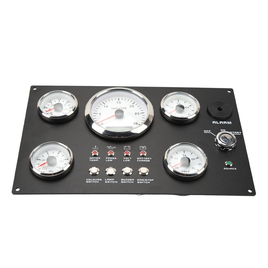 Panou de instrumente cu 5 indicatoare, iluminare de fundal în 7 culori, 3000 RPM maxim, afișaj presiune ulei, afișaj tensiune pentru marină