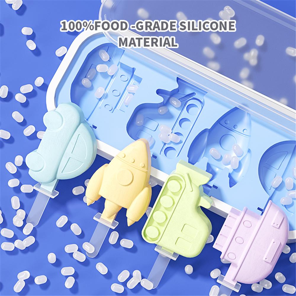 Healthy Many Ship Silicone Ice Cream Mold Easy Popsicle Mold Reusable Ice Cream Bar Pop Molds For DIY Making in Summer