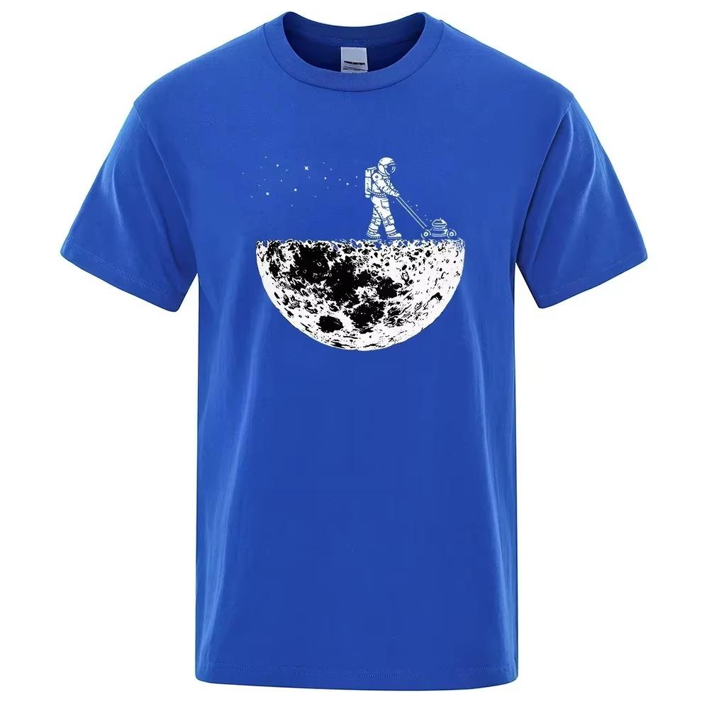 Astronauts Cherish The Lunar Environment Funny Print t-Shirts Men Loose Oversize Clothing Cotton Summer Soft Tshirt Hip Hop Tees