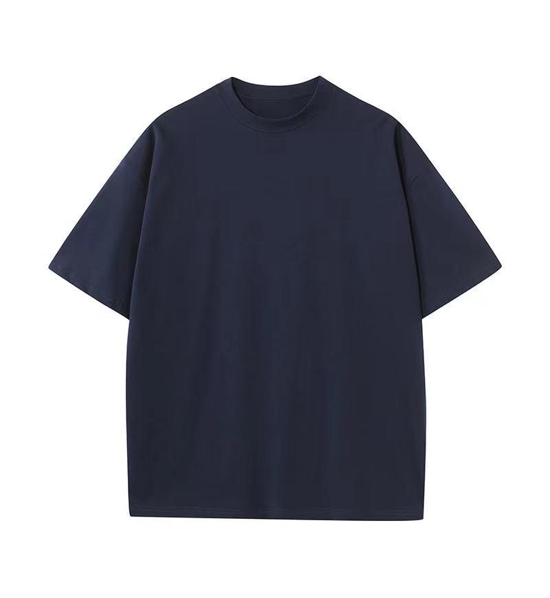 20 Combed Cotton Heavyweight Oversize T-Shirt - Solid Color, Round Neck, Short Sleeve, Drop Shoulder, 230g