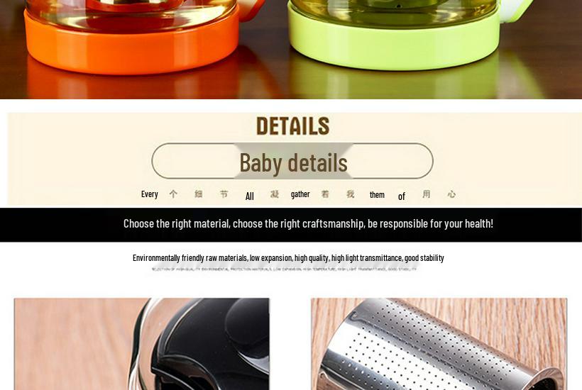 Large Heat-Resistant Glass Teapot with Filter for Flower Tea