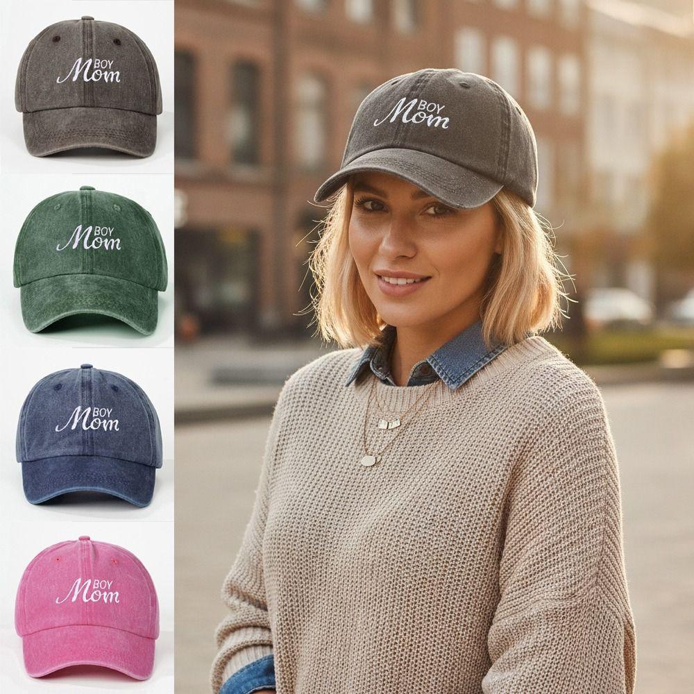 Vintage Boy Mom Embroidery Caps Adjustable Baseball Cap Fashion Outdoor Sun Hat Gifts