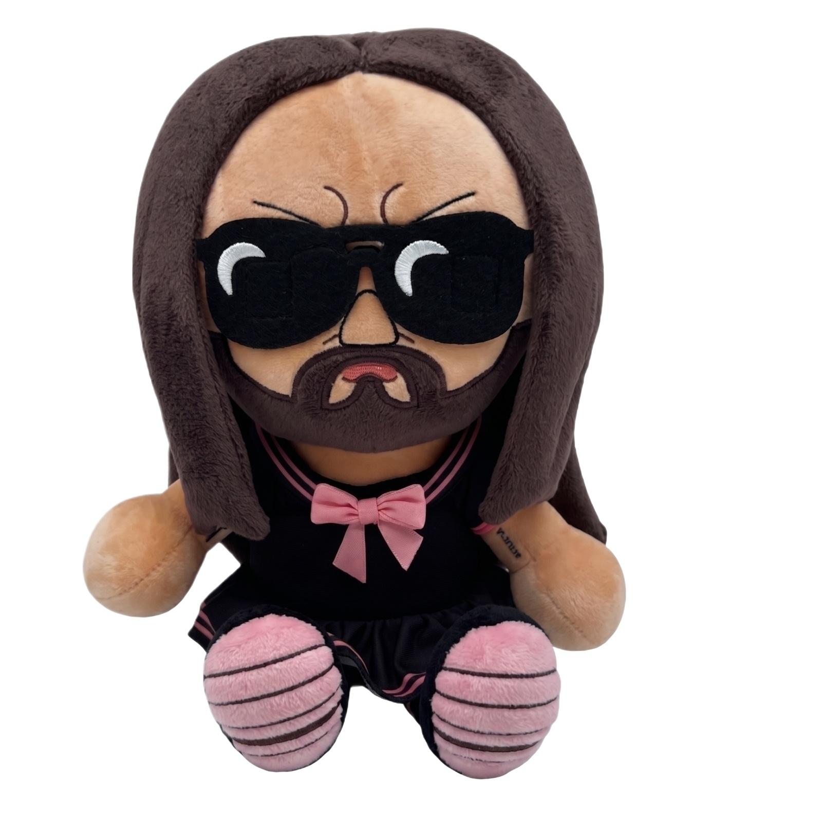 

25cm Plush Doll Soft Stuffed Toy Sitting Design with Embroidered Details and Fabric Clothing Suitable for Display and Collection one size белый
