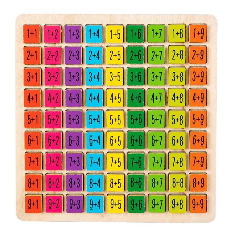 

Wood Multiplication Table Board Game, Numerical Addition Game, With Colorful Numbered Cubes, Gift For Kids, Party Activity