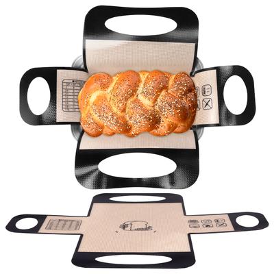 2 Stück Silikon Brotlaibform-Einlage Wiederverwendbare Brotmatte Hitzebeständige Brotbackmatte mit Griff für Backen Küchenzubehör
