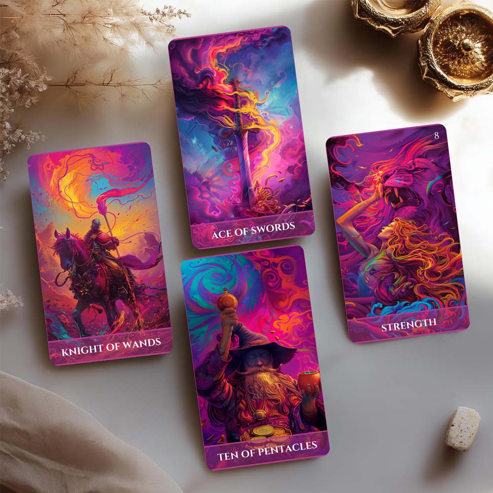 78 Card Luminous Arcana Tarot Deck, 13x8 Cm Perfect for Wisdom, Creativity, and Awakening Readers, Card Game for Insight