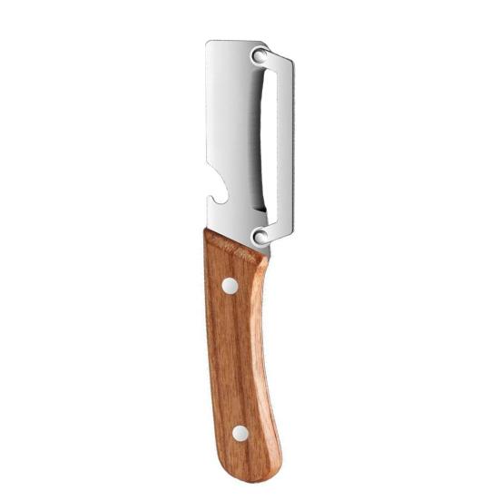 Vegetable Peeler with Wooden Handle Stainless Steel Blade Bottle Opener Non-Slip Grip Fruit Peeler for Potatoes Carrots Fruits