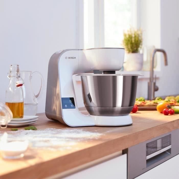 Bosch - Stand Mixer - 1000w - 3.9 L Stainless Steel Bowl - Integrated Scale and Timer - Mum 5 Creationline - White/champagne - Mum5xw20