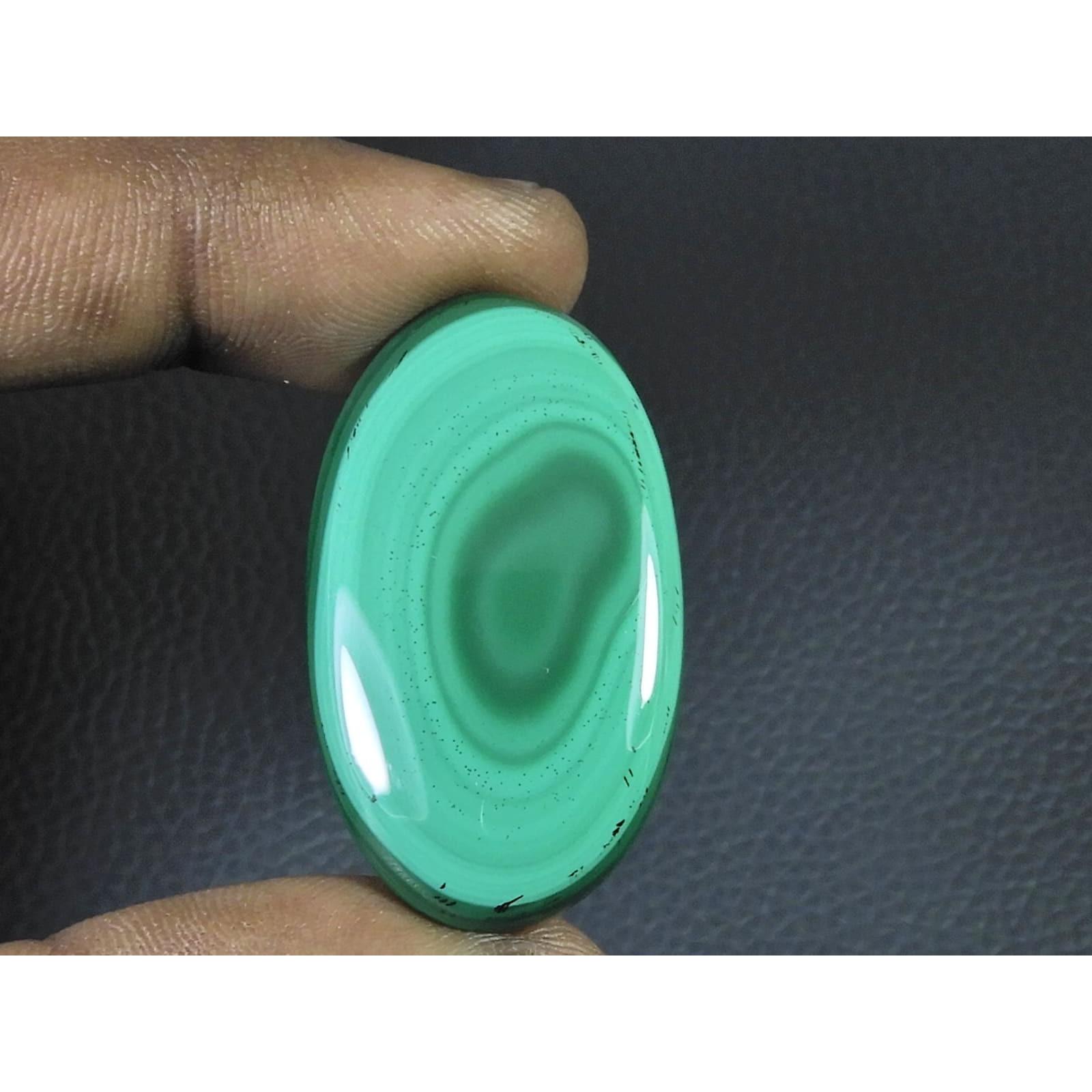 

57Cts. Natural Green Malachite Oval Shape Cabochon Loose Gemstone 22X38X05MM D-338