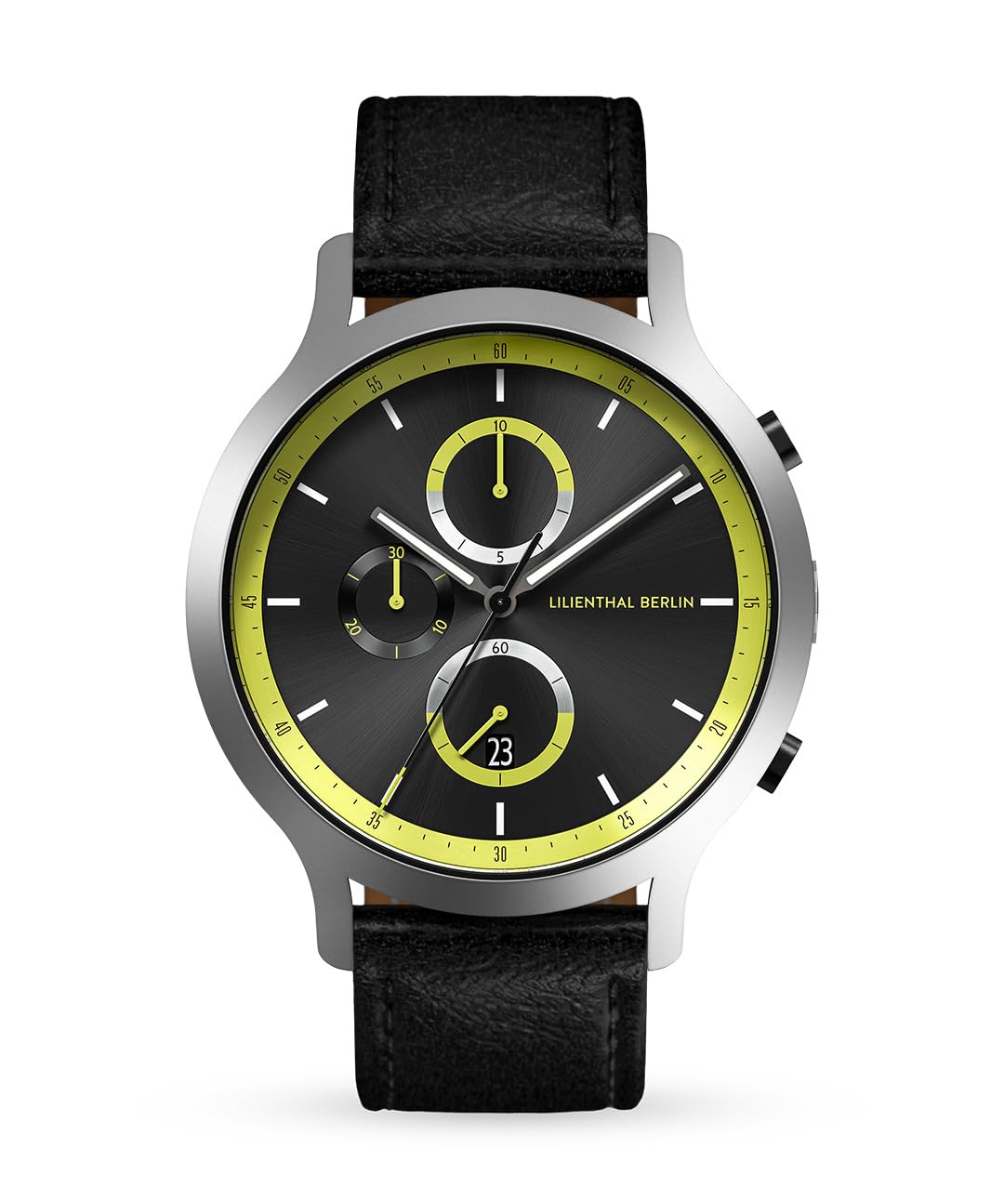 

Made in Black [Lilianthal Berlin] Wristwatch, Chronograph, Date, Germany, C01-114-B004A, Men s, чорний