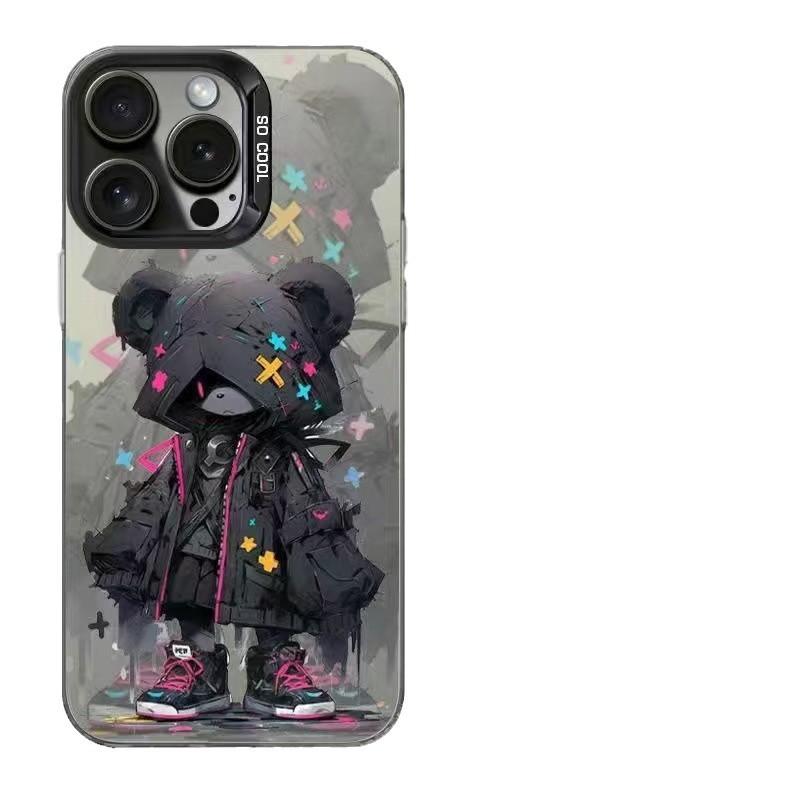 The new violent bear is suitable for 16promax mobile phone case 15pro cartoon iPhone14 cool 13 personality 17Pro.