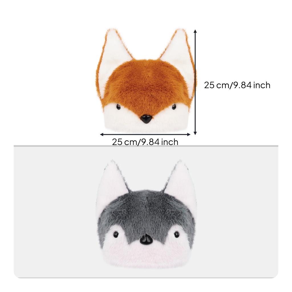 Soft Canine Hat One Size Furry with Ears Adorable for Festivals
