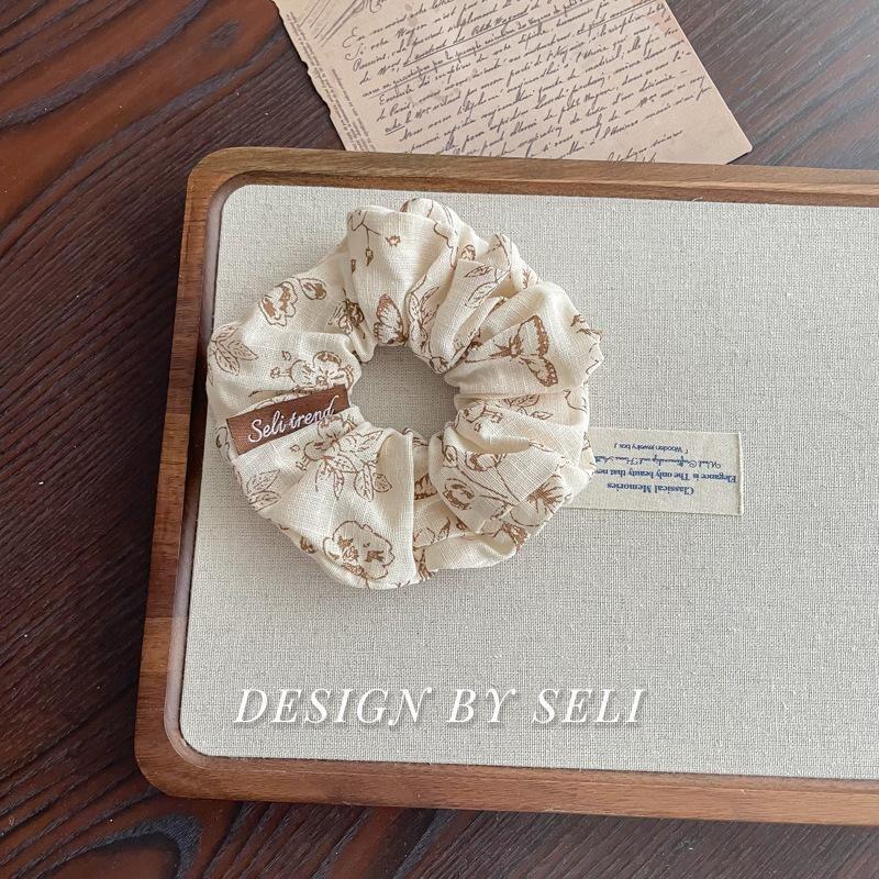 Scrunchie Multi Styles Floral Plaid Soft Fabric Minimalist Versatile Women Hair Tie Hair Accessories