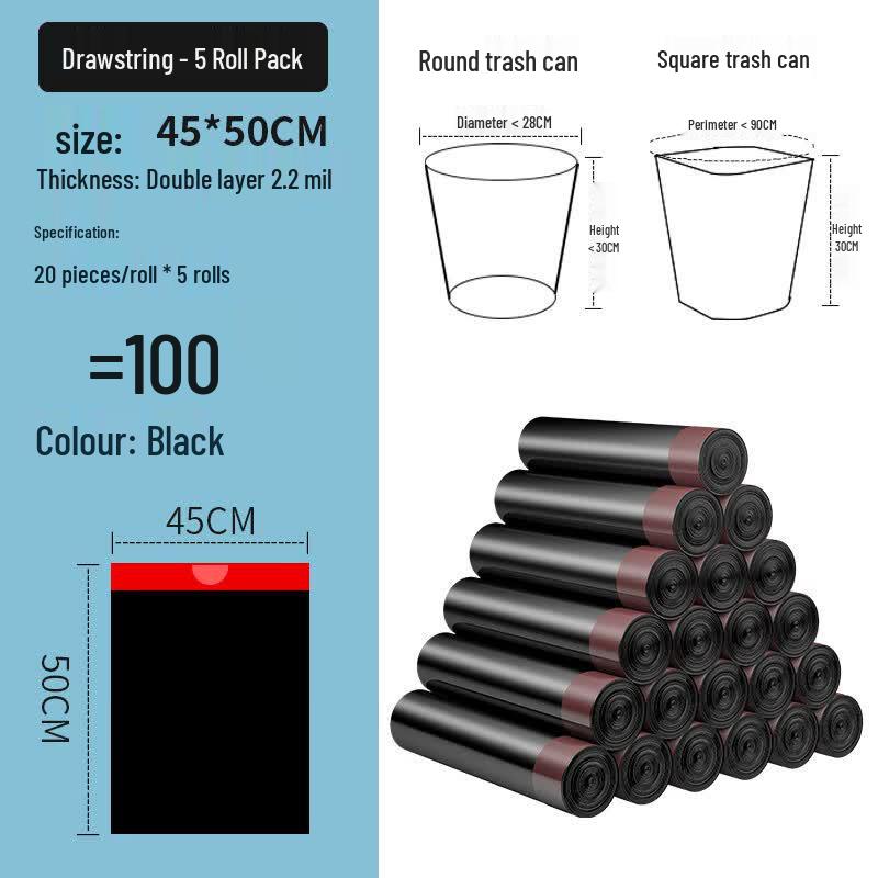 USAN HOME Black Drawstring Disposable Trash Bags