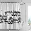 Car Cartoon Shower Curtain Waterproof Bathroom Curtain Bathroom Partition Curtain Universal Home Decor Ins Style
