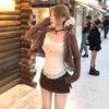 Lace Knitted T-shirt for Women in Autumn and Winter New Style Bottoming Shirt with Short Top