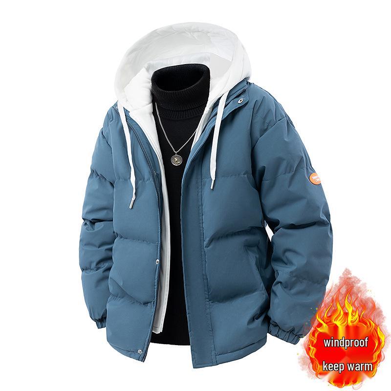 Men's Hooded Cotton Coat Winter 2025 - Thick Faux Two-Piece Warm Jacket