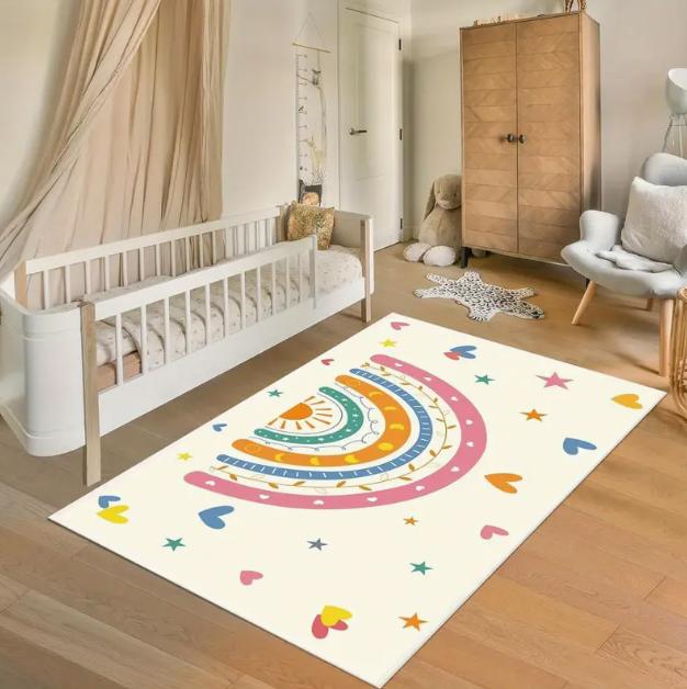 

Colorful Rainbow Floor Mats Suitable Children s Rooms Soft Mats Star Patterns Perfect for Daycare or Game Rooms Home Decoration 40x60cm