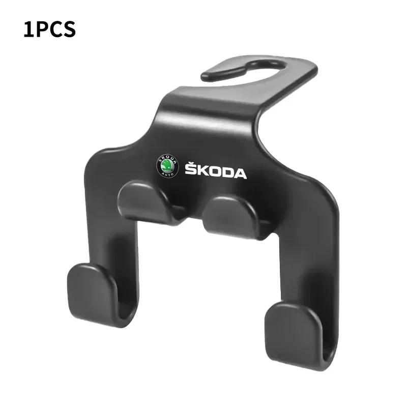 

Car Sticker Double Head Hooks Car Rear Seat Headrest Hanger Hook For Skoda Fabia Superb Yeti Octavia Rapid Kodiaq Mk3 A4 A6 A7 A