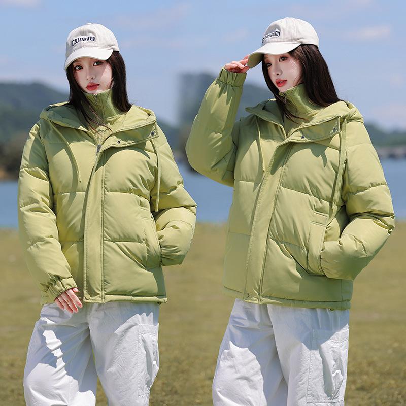 Winter New Women's Fashion Fake Two Pieces Thickened Warm Down Cotton Clothes Hooded Short Cotton Clothes