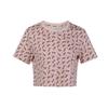 T-shirt Sportif Court Imprimé All-Over Col Rond Femme Hauts Rose CU9698-664