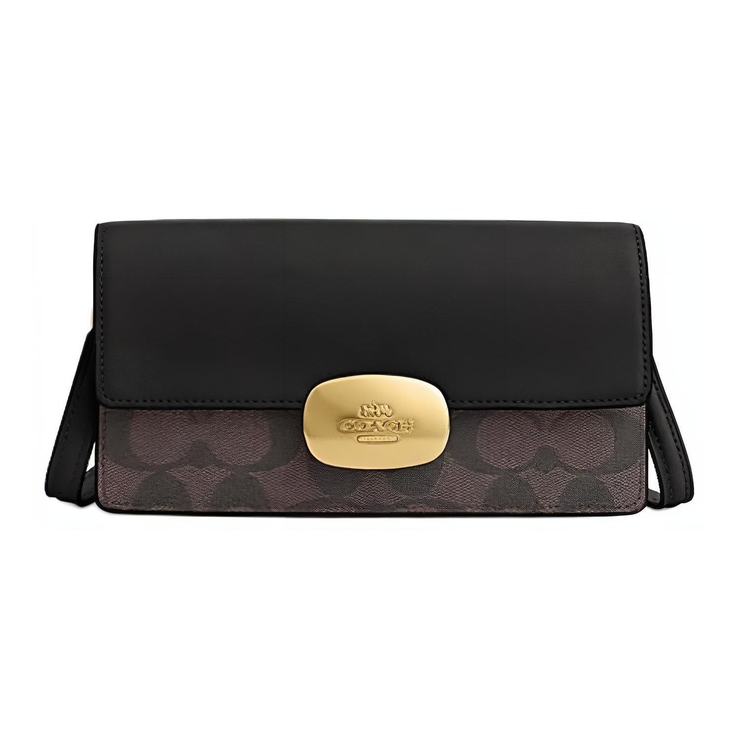 

Coach Eliza 19 Classic Monogram Detachable Shoulder Strap Leather And PVC Small Crossbody Bag Women crossbody bag Brown Black CP044-IMAA8 Basic Set (Bag+Dust Bag)