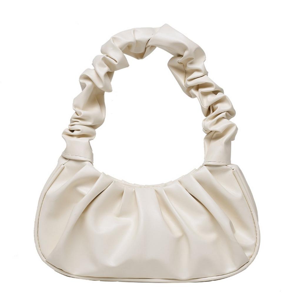 Bag Girl, Korean Version One Shoulder Dumpling Bag, French Bag, Fashionable Cloud Bag, Pleated Handbag, Armpit Bag