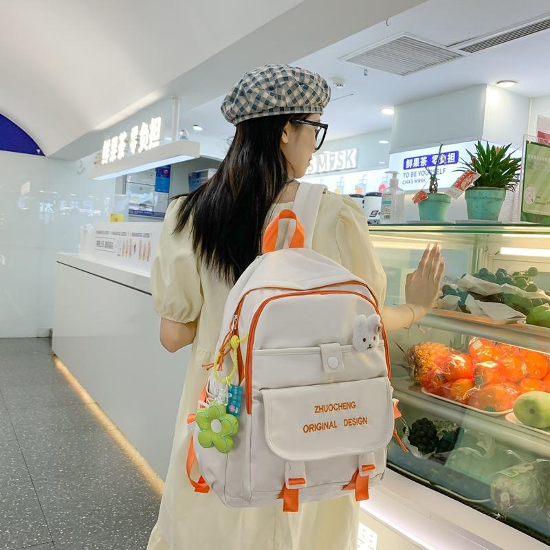 Student Backpack, Anti-splashing Nylon Schoolbag, New Harajuku Large-capacity Casual High School Student Backpack