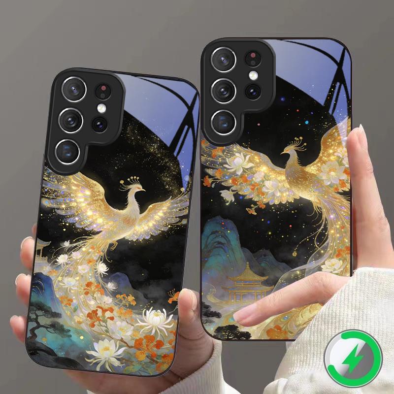 Gorgeous Phoenix Picture Suitable For Samsung Galaxy S25 Ultra S20 FE S21 S22+ S23 Plus S24 S26 Edge magnetism Glass Phone Casee