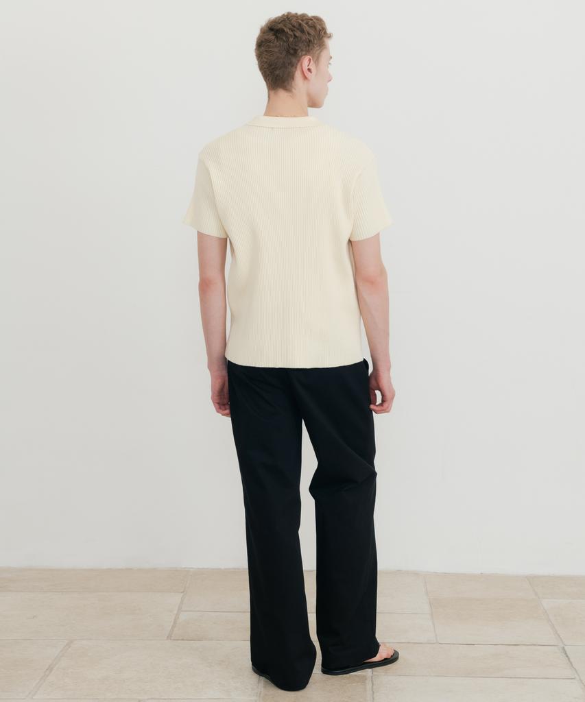 SSIN AND LEE Lounge Half Knit Polo Shirt Cream