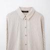 Spring 2025 Women's European & American Style Striped Short Sleeve Shirt with Casual Long Pants