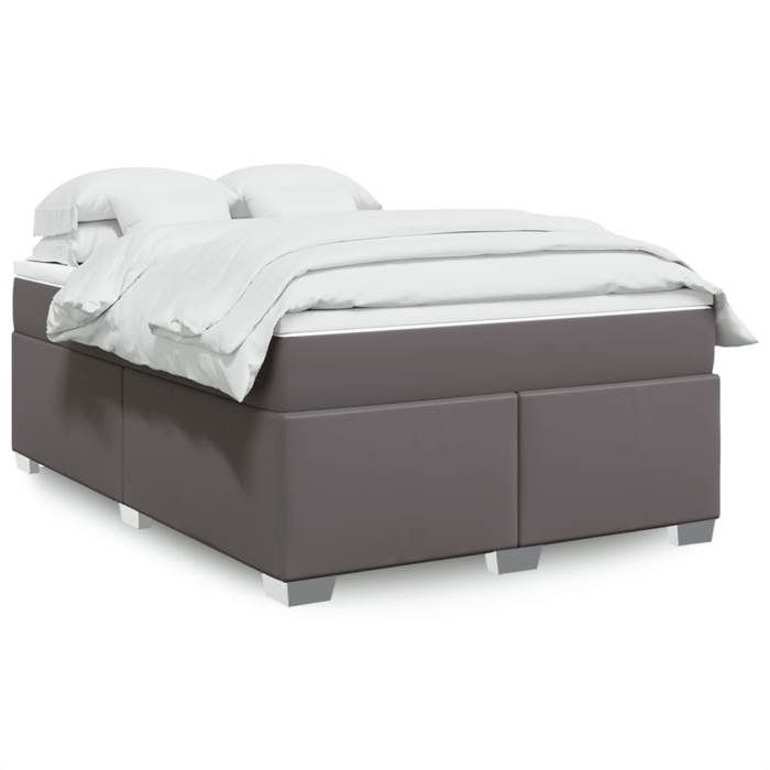 Maison Exclusive - Sommier à lattes de lit avec matelas Gris 140x200 cm Similicuir
