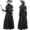 Womens Chic Plague Doctor Costume Featuring Long Beak Mask For Themed Parties