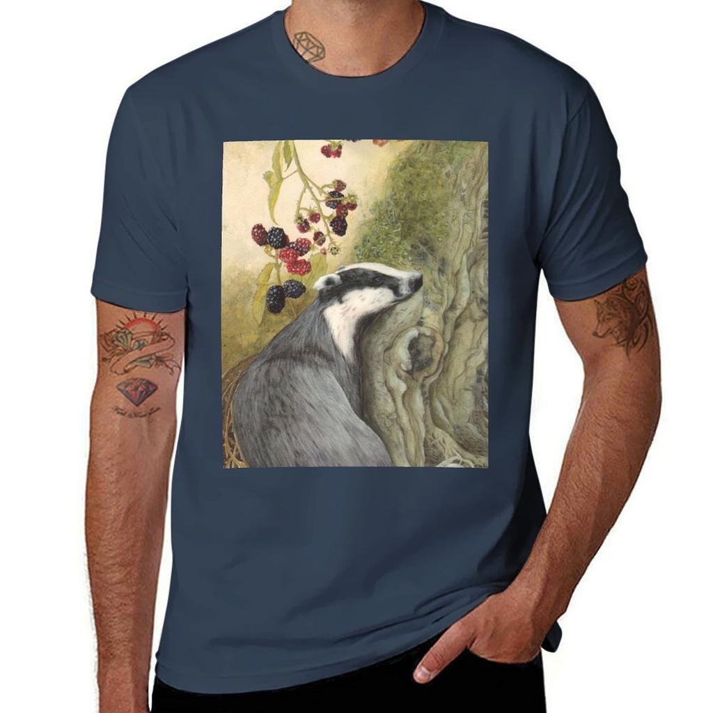 Autumn badger TShirt Basic Casual Wear Short Sleeve Top TShirt