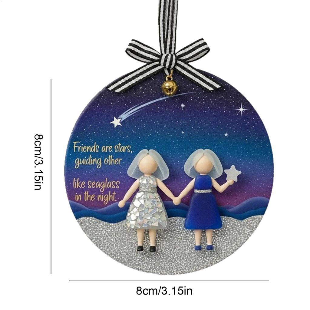 Friends Ornaments For Women 2D Acrylic Christmas Tree Ornament Tree Decor Acrylic Friendship Pendant For Outdoor Windowsills