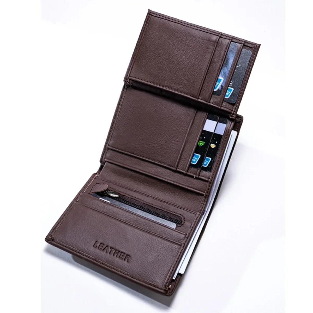 

Men s Wallet Genuine Leather Wallets for Men Coin Purse Vintage Vertical Short Credit Card Holder Money Bag Men s RFID Wallet