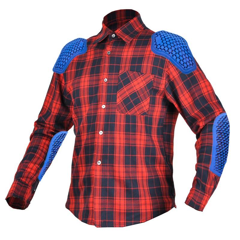 Kevlar Motorcycle Riding Jacket Men Women Plaid Design All-Season Protective Gear With Abrasion Resistance