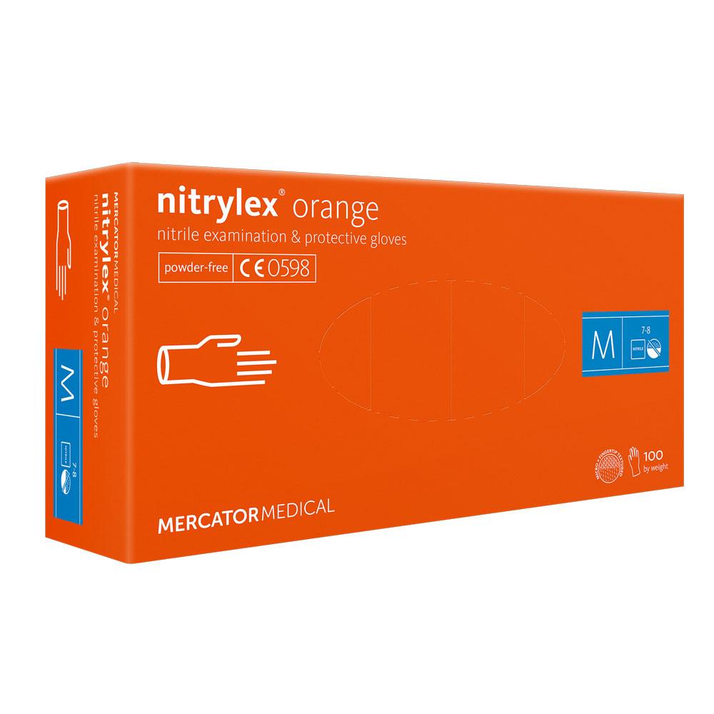 Mercator Nitrylex Orange Nitrile Gloves 100 Pieces