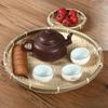 Handmade Bamboo Sieve Wicker Weaving Round Fruit Bread Basket Plates Snack Food Bread Picnic Vegetable Dishes Rattan Basket