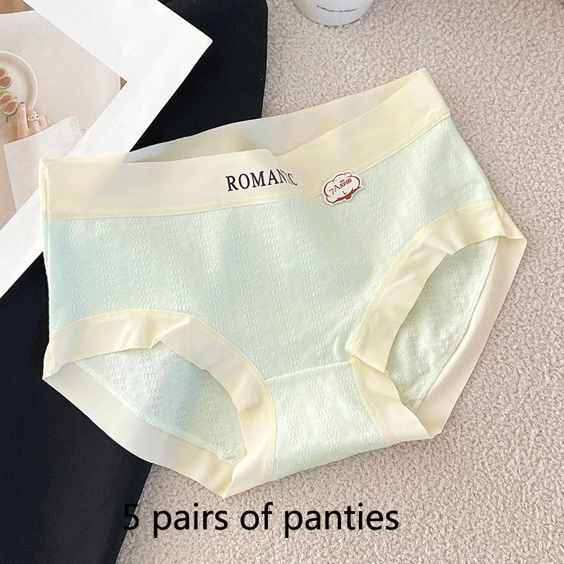 

7A Полные трусы антибактериальные женские трусы жаккардовые средней талии бедра пакет удобные детские трусики класса А из хлопка для девочек M