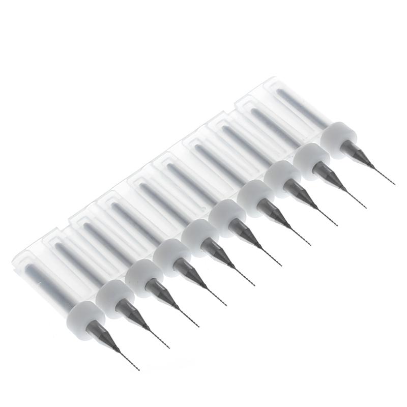 New 10Pc 0.4mm Tip 1/8" Shank Flute Micro PCB Drill Bits