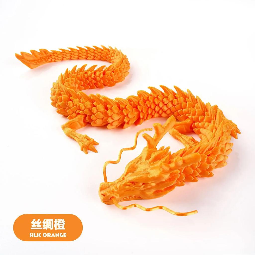 3D Printed Conjoined Dragon 30cm Ornaments, Movable Cartoon, Creative Dragons Plants, rockery, Fish Tanks Landscaping Decoration