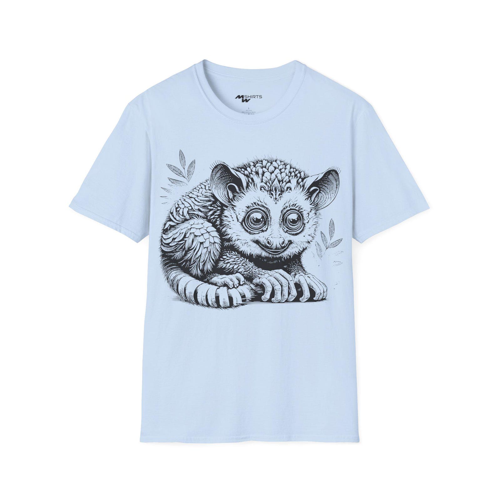Intricate Tarsier Engraving Style T-Shirt/ Unisex Softstyle T-Shirt L