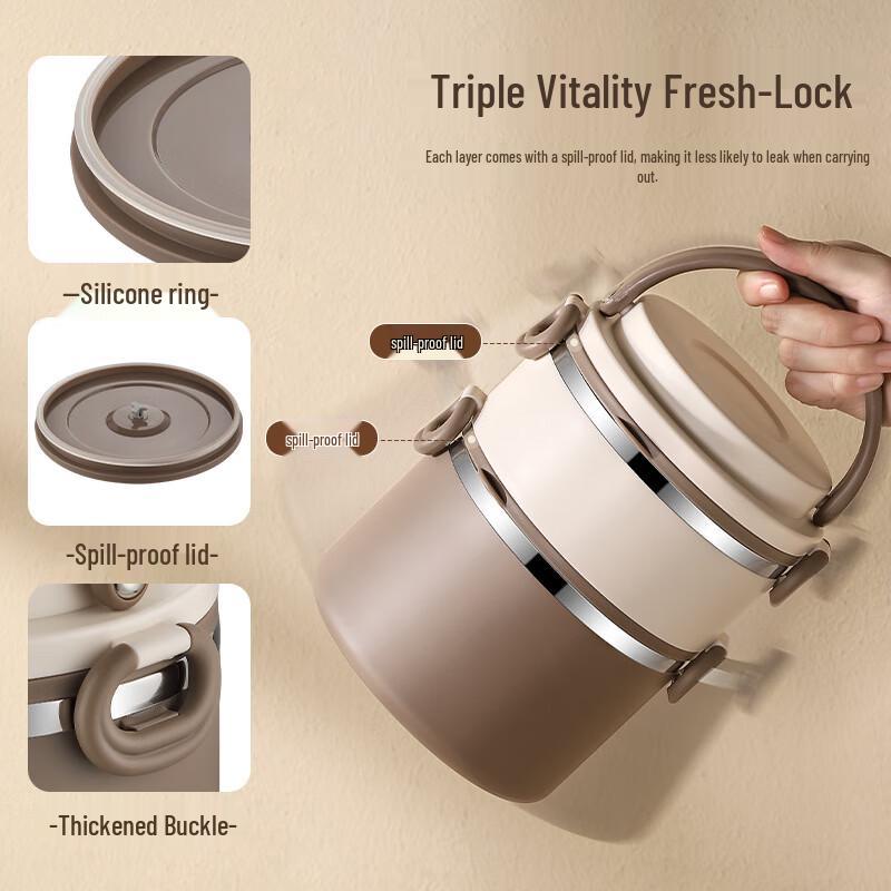 Zhishi 304 Stainless Steel Microwaveable Insulated Lunch Box