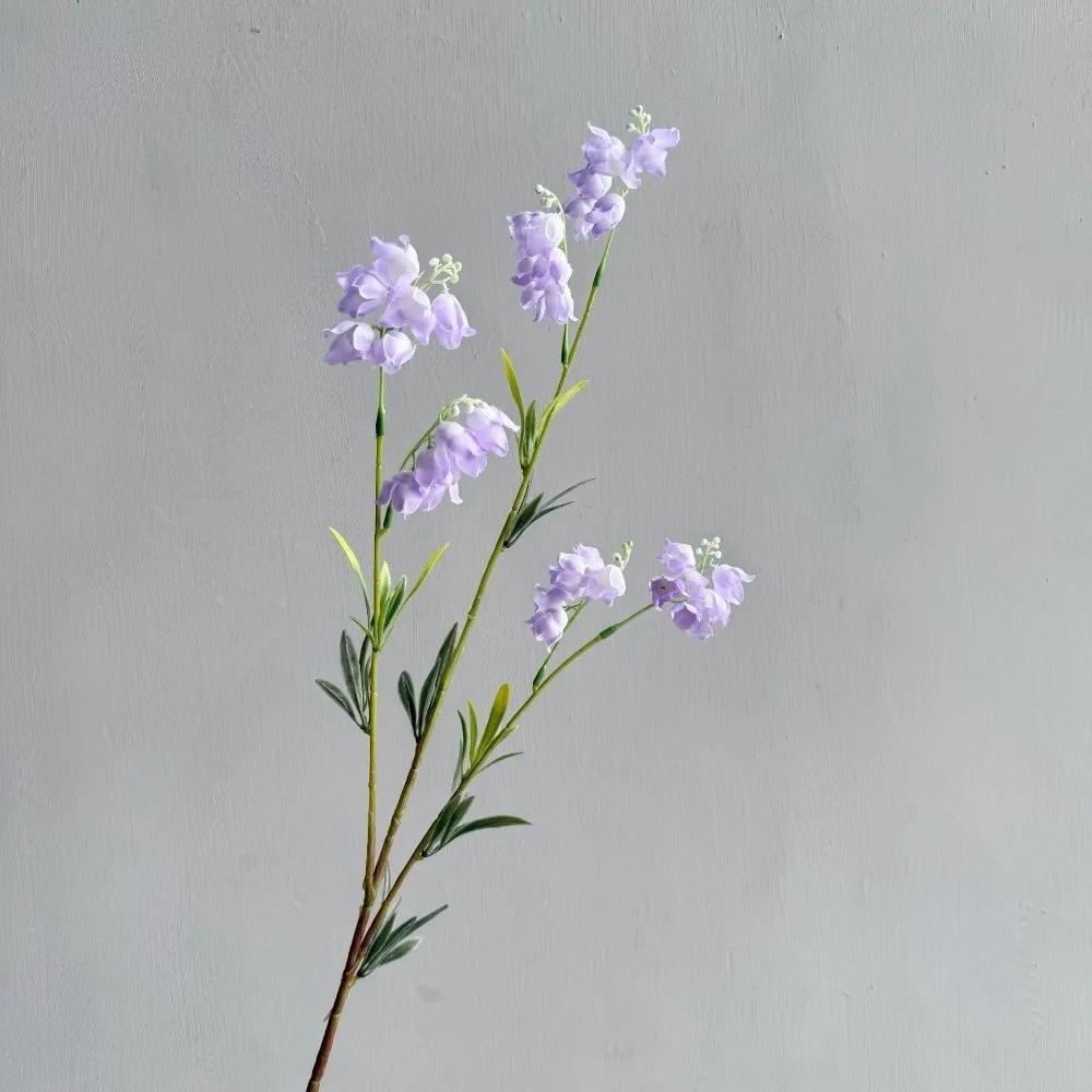 

New Valley Lily Artificial Bellflower Flowers 3 Forks Long Branch Silk Flower 80cm Fake Flower Bridal Bouquet Accessories фиолетовый