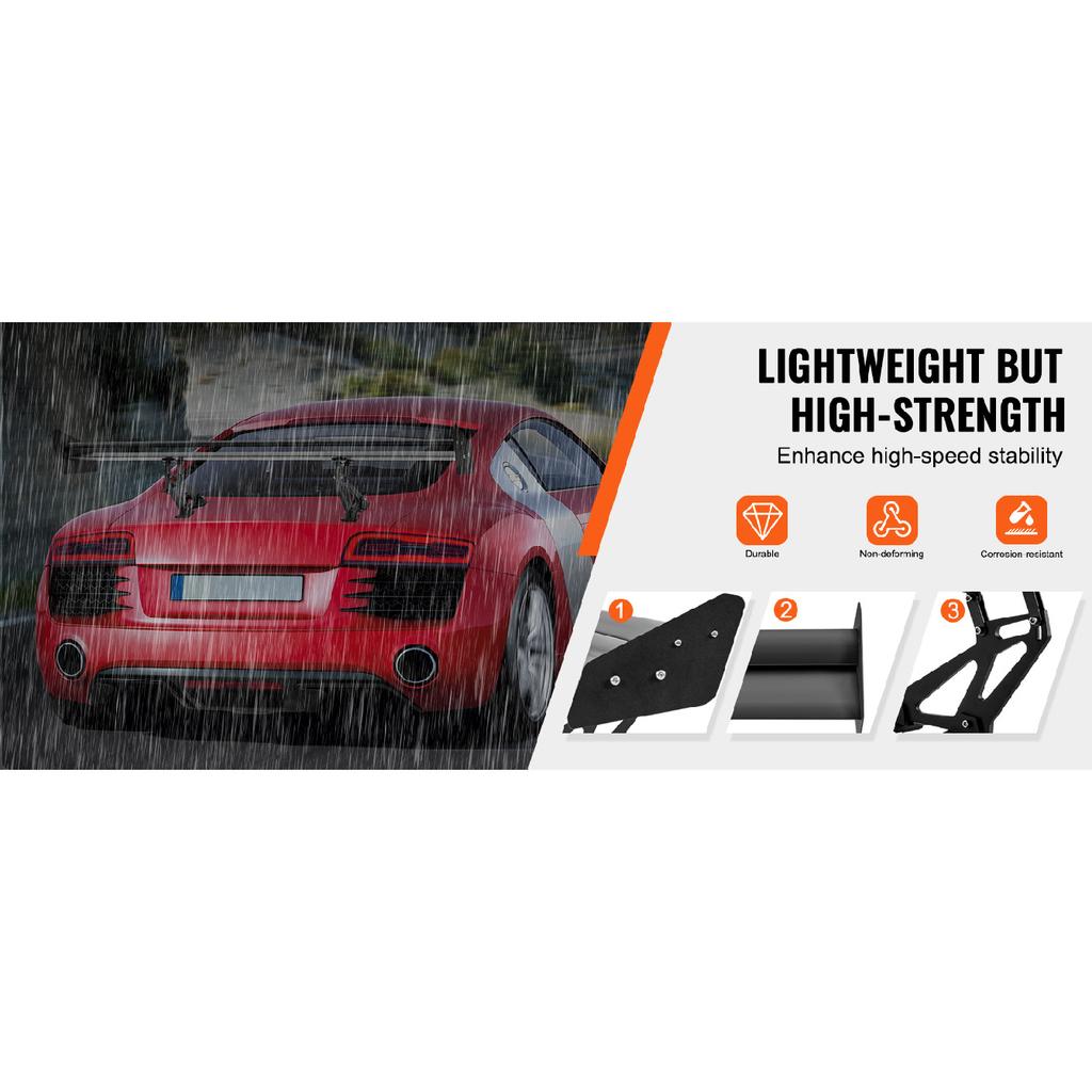 SucceBuy GT Wing Car Spoiler 53.1 Inch Universal Spoiler with Double Deck Car Rear Spoiler Wing, Racing Spoiler BGW/JDM Drift