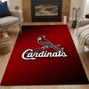 Cardinals Logo On Red Background Patterned Carpet, Non Slip Mat Suitable for Living Room and Bedroom Sofas