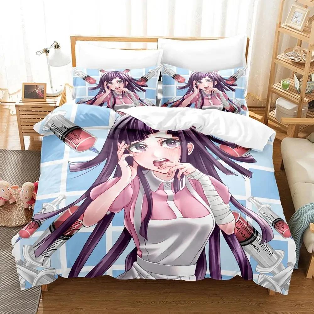 Danganronpa V3 Duvet Cover Set for Adults Boys 3 Piece Cartoon Anime Bedding Set Bedroom Y2k Quilt Cover Pillowcase