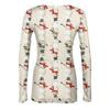 Women's Casual Christmas Print Long Sleeve Ribbed Neck Top