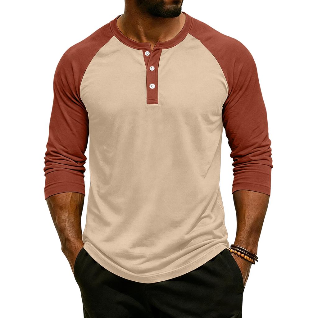 Men's Raglan Sleeve Three-quarter Sleeve Top